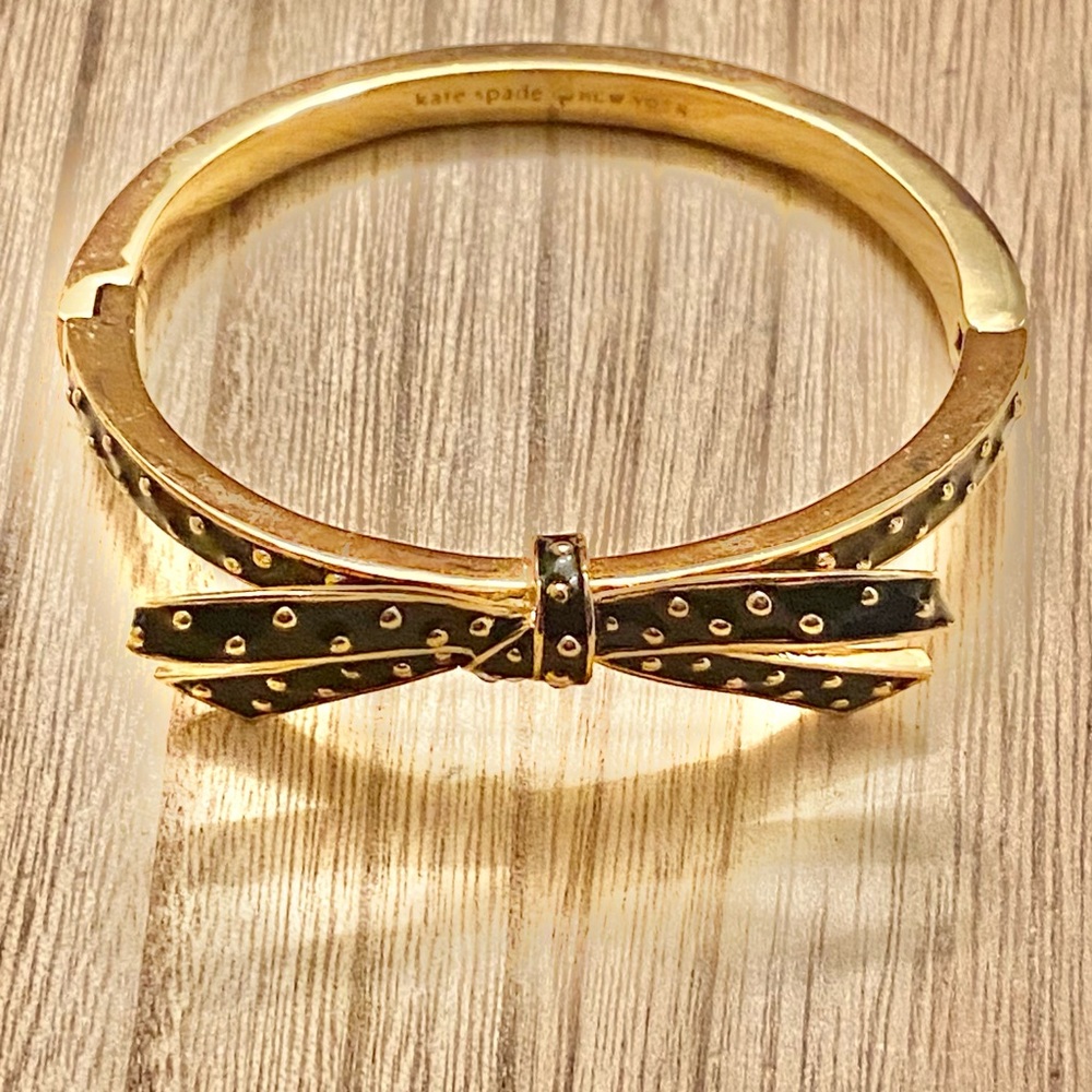 Kate Spade Gold and Black Bow Bracelet